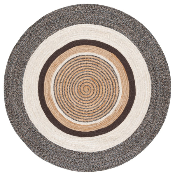 Safavieh Natural Handwoven Area Rug: Elegant Brown And Ivory Design For Cozy Living Spaces, Artisanal Craftsmanship Brown ,Ivory 60% Jute & 40% Cotton Nfb527t-6r