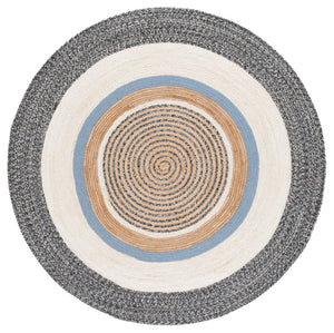 Safavieh Natural Handwoven Area Rug: Elegant Brown And Ivory Design For Cozy Living Spaces, Artisanal Craftsmanship Black ,Ivory 60% Jute & 40% Cotton Nfb527z-4r