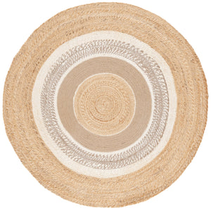 Safavieh Natural Fiber Handwoven Round Area Rug - Timeless Jute Elegance For Living Room Or Bedroom Decor Natural ,Ivory Jute Nfb529a-3r