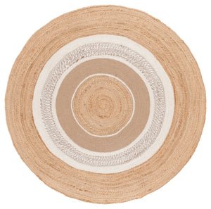 Safavieh Natural Fiber Handwoven Round Area Rug - Timeless Jute Elegance For Living Room Or Bedroom Decor Natural ,Ivory Jute Nfb529a-5r