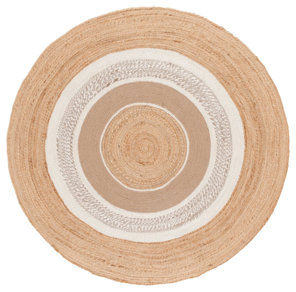 Safavieh Natural Fiber Handwoven Round Area Rug - Timeless Jute Elegance For Living Room Or Bedroom Decor Natural ,Ivory Jute Nfb529a-5r
