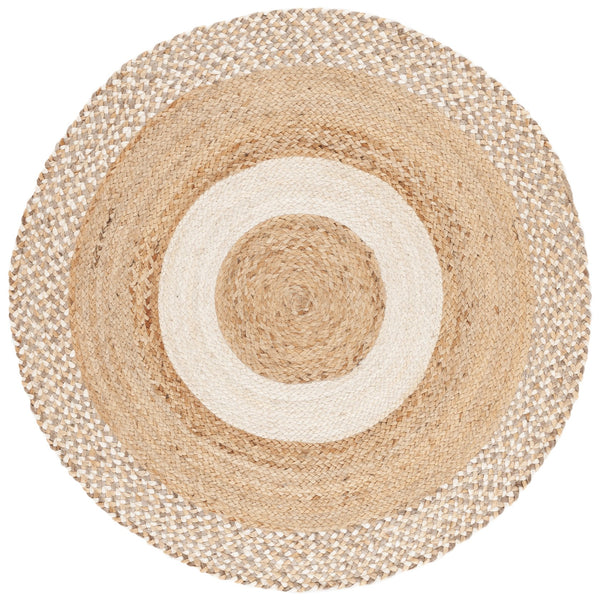 Safavieh Natural Handwoven Jute Area Rug - Eco-friendly Round Design For Sophisticated Home Decor Style Natural ,Ivory Jute Nfb530a-3r