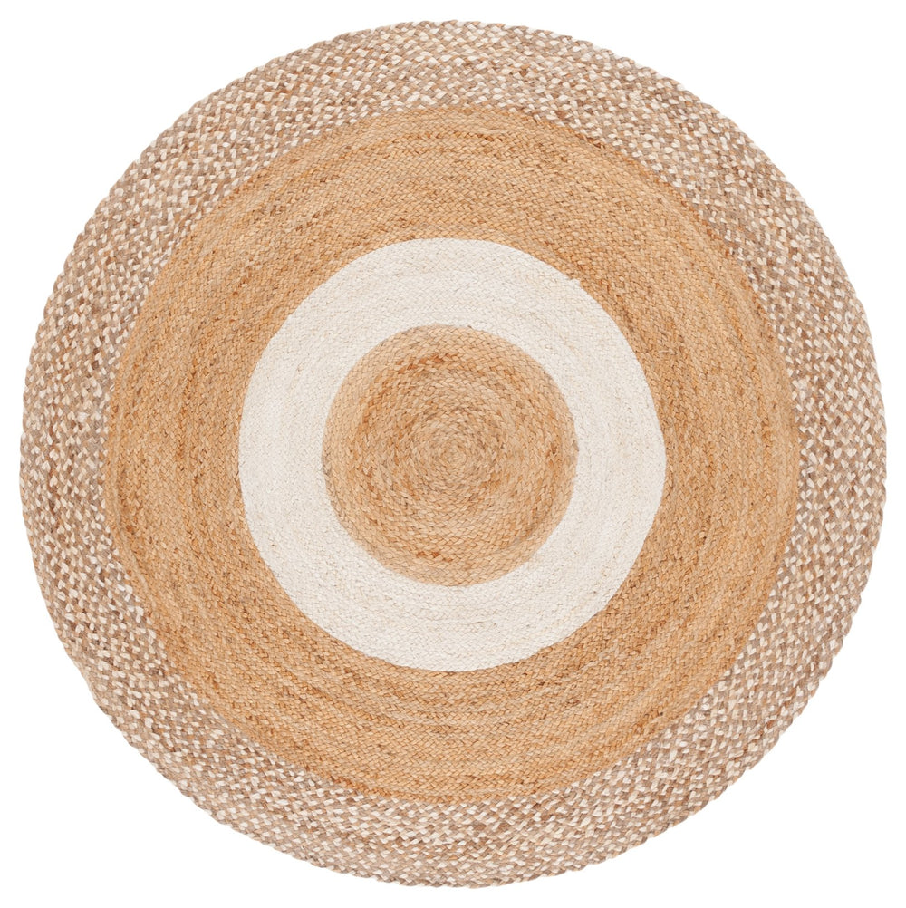 Safavieh Natural Handwoven Jute Area Rug - Eco-friendly Round Design For Sophisticated Home Decor Style Natural ,Ivory Jute Nfb530a-5r