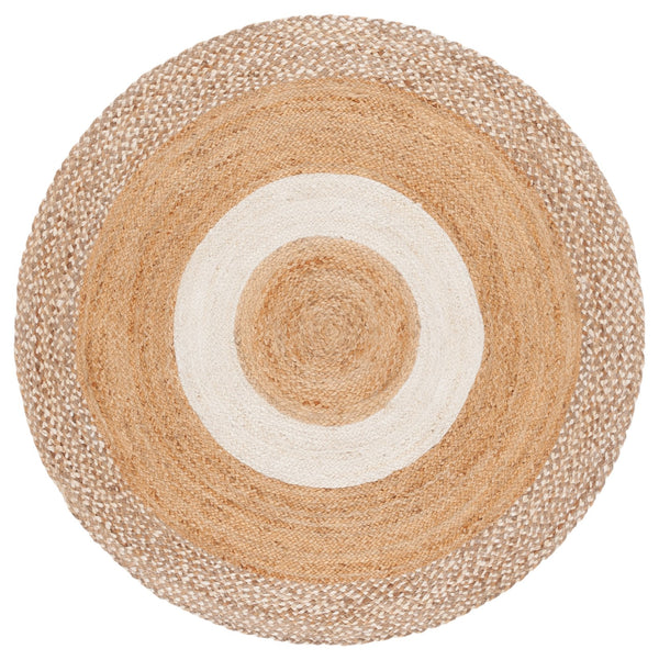 Safavieh Natural Handwoven Jute Area Rug - Eco-friendly Round Design For Sophisticated Home Decor Style Natural ,Ivory Jute Nfb530a-5r