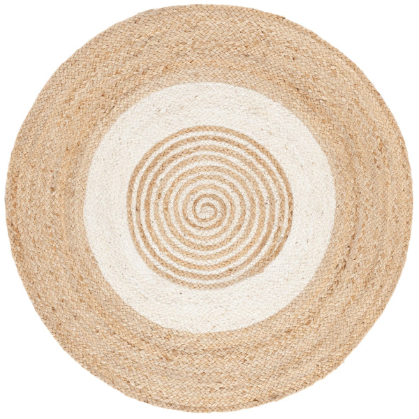 Safavieh Natural Handwoven Round Area Rug - Elegant Sisal And Jute Blend For Timeless Home Décor Style Natural ,Ivory Jute Nfb533a-3r