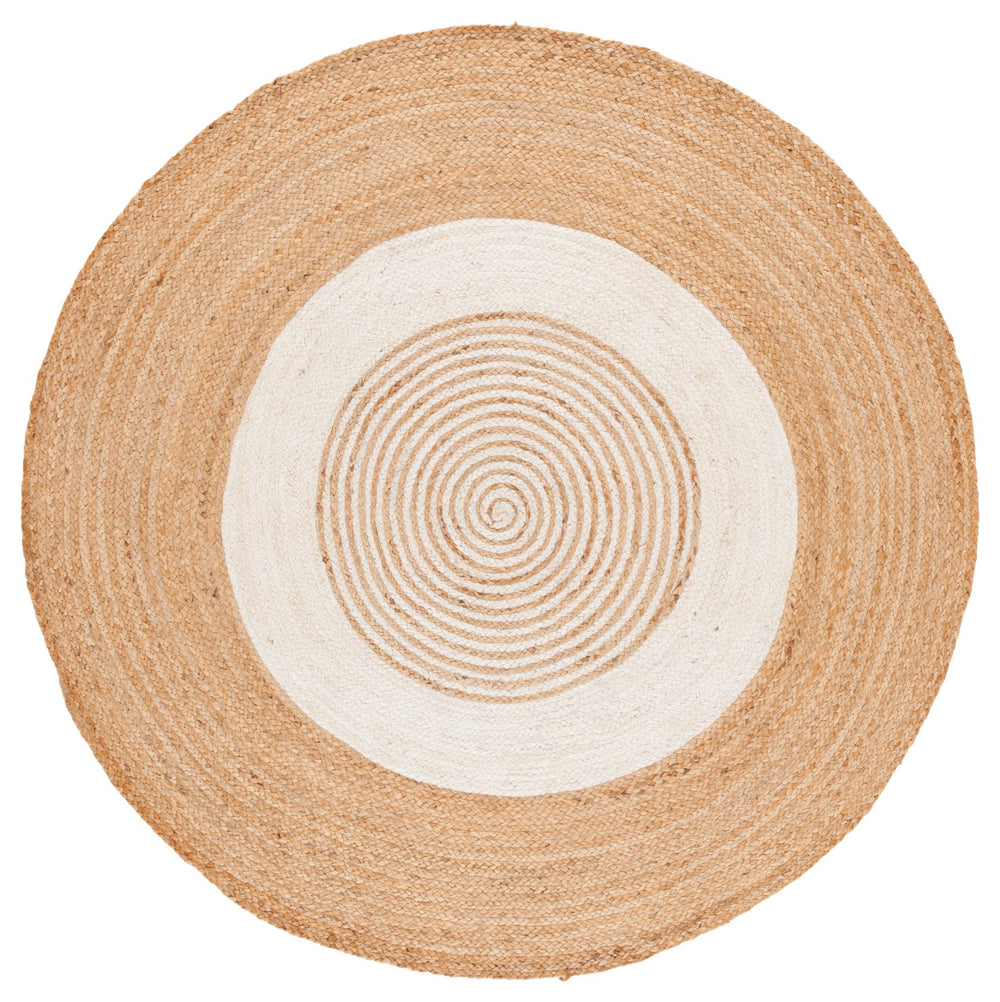 Safavieh Natural Handwoven Round Area Rug - Elegant Sisal And Jute Blend For Timeless Home Décor Style Natural ,Ivory Jute Nfb533a-5r