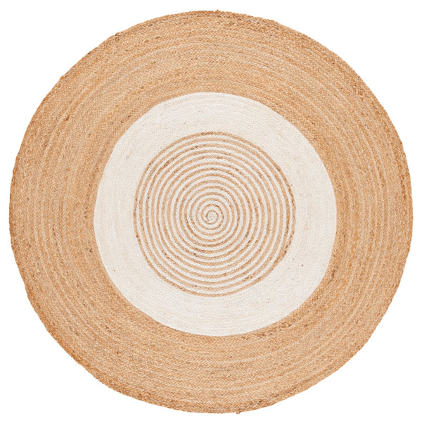 Safavieh Natural Handwoven Round Area Rug - Elegant Sisal And Jute Blend For Timeless Home Décor Style Natural ,Ivory Jute Nfb533a-5r