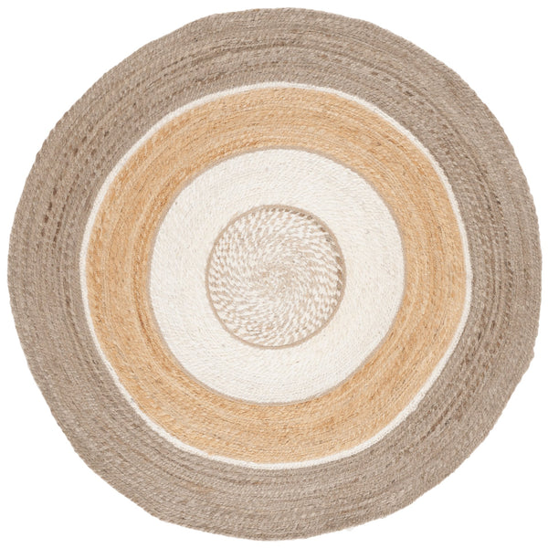 Safavieh Natural Handwoven Jute Round Area Rug - Timeless Elegance For Any Room, Durable And Stylish Décor Natural ,Grey Jute Nfb535f-3r