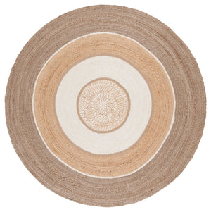 Safavieh Natural Handwoven Jute Round Area Rug - Timeless Elegance For Any Room, Durable And Stylish Décor Natural ,Grey Jute Nfb535f-5r