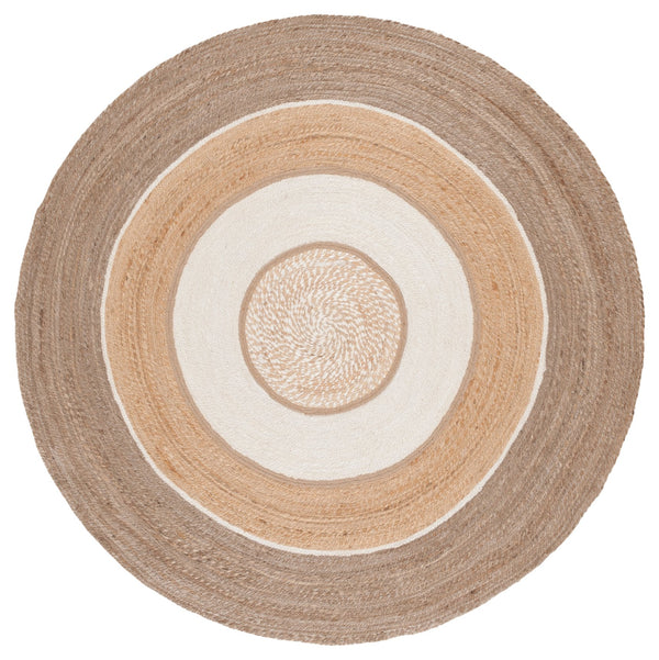 Safavieh Natural Handwoven Jute Round Area Rug - Timeless Elegance For Any Room, Durable And Stylish Décor Natural ,Grey Jute Nfb535f-5r