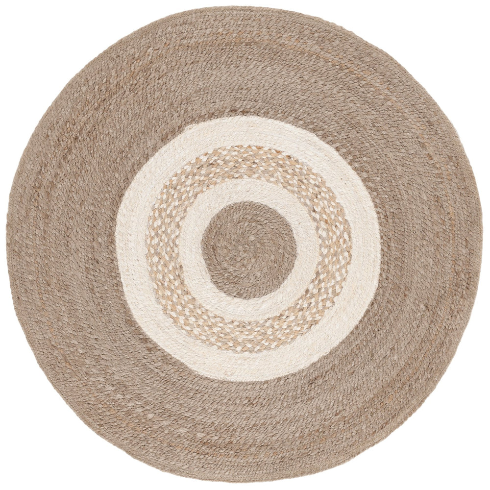Safavieh Natural Handwoven Jute Round Area Rug - Elegant 3' Diameter Design For Stylish Home Décor Upgrade Natural ,Grey Jute Nfb536f-3r