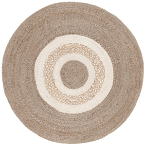Safavieh Natural Handwoven Jute Round Area Rug - Elegant 3' Diameter Design For Stylish Home Décor Upgrade Natural ,Grey Jute Nfb536f-3r