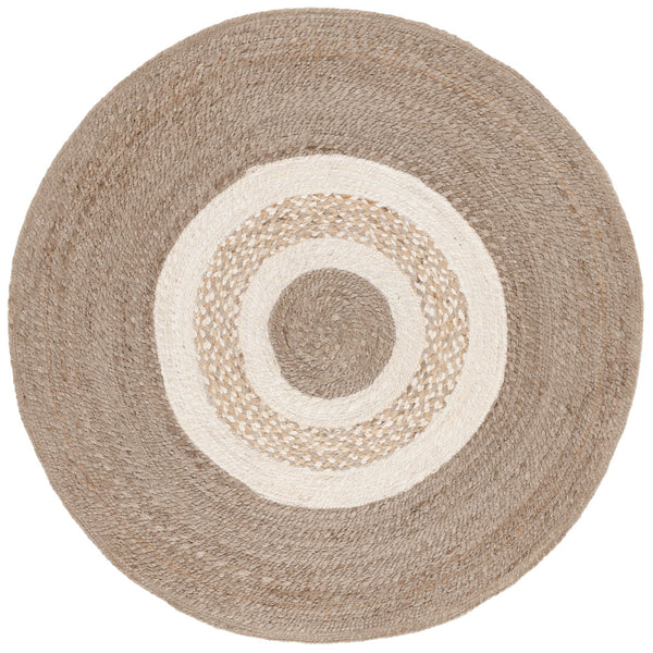 Safavieh Natural Handwoven Jute Round Area Rug - Elegant 3' Diameter Design For Stylish Home Décor Upgrade Natural ,Grey Jute Nfb536f-3r