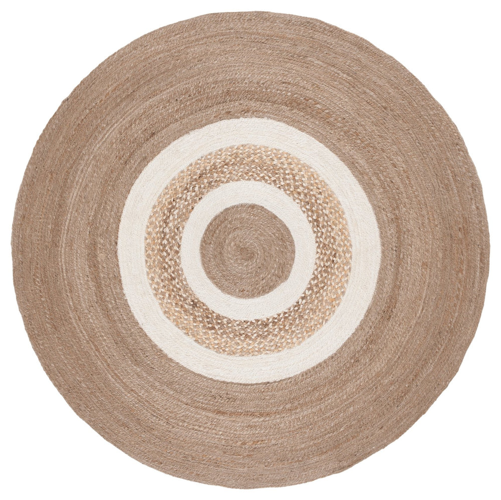 Safavieh Natural Handwoven Jute Round Area Rug - Elegant 3' Diameter Design For Stylish Home Décor Upgrade Natural ,Grey Jute Nfb536f-3r