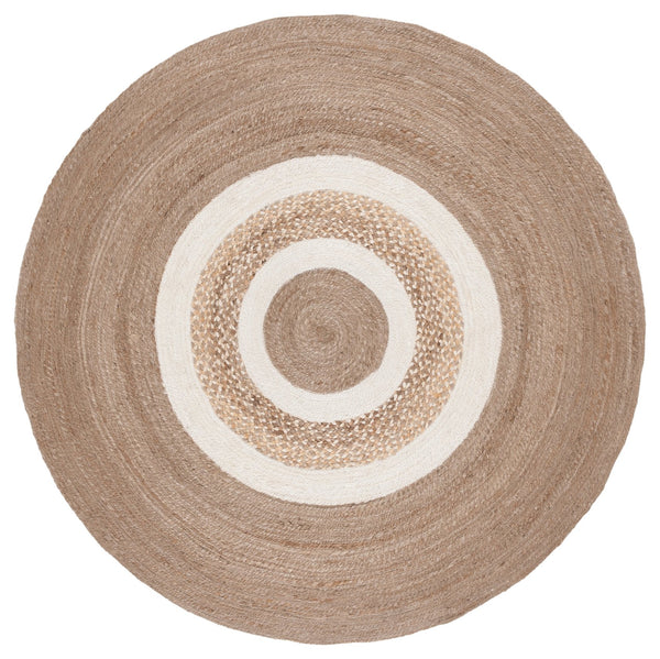 Safavieh Natural Handwoven Jute Round Area Rug - Elegant 3' Diameter Design For Stylish Home Décor Upgrade Natural ,Grey Jute Nfb536f-5r
