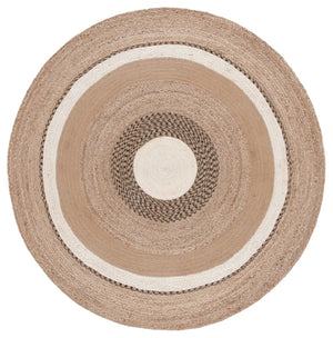 Safavieh Natural Handcrafted Jute And Cotton Area Rug - Elegant Home Décor For Modern Sophistication Natural ,Grey 95% Jute & 5% Cotton Nfb537f-4r