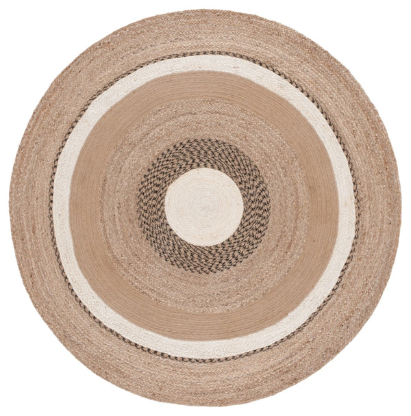 Safavieh Natural Handcrafted Jute And Cotton Area Rug - Elegant Home Décor For Modern Sophistication Natural ,Grey 95% Jute & 5% Cotton Nfb537f-4r