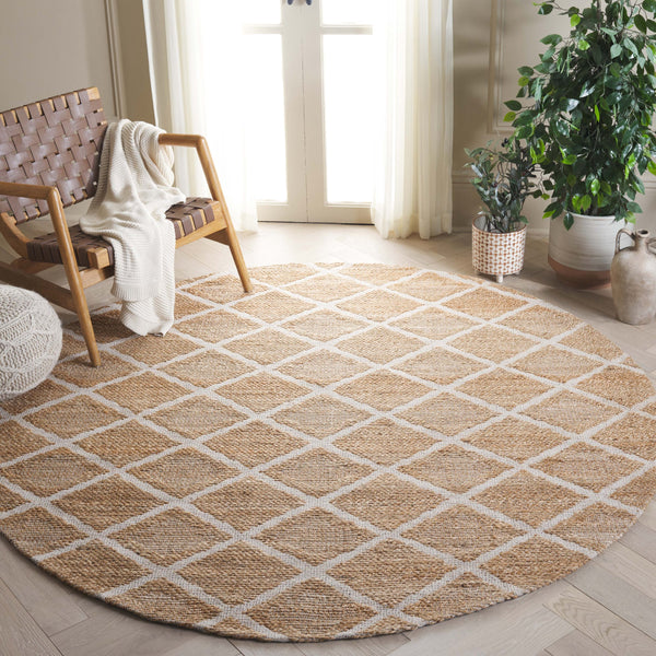 Safavieh Natural Fiber 657a Rug - Elegant Ivory Design, Eco-friendly Jute & Cotton Blend For Timeless Style Natural ,Ivory 80% Jute 20% Cotton Nfb657a-8