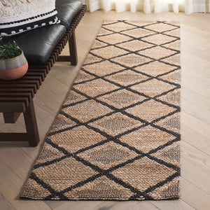 Safavieh Natural Fiber 657a Rug - Elegant Ivory Design, Eco-friendly Jute & Cotton Blend For Timeless Style Natural ,Black 80% Jute 20% Cotton Nfb657z-28