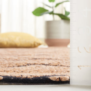 Safavieh Natural Fiber 657a Rug - Elegant Ivory Design, Eco-friendly Jute & Cotton Blend For Timeless Style Natural ,Black 80% Jute 20% Cotton Nfb657z-28