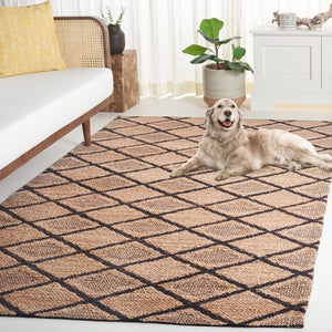 Safavieh Natural Fiber 657a Rug - Elegant Ivory Design, Eco-friendly Jute & Cotton Blend For Timeless Style Natural ,Black 80% Jute 20% Cotton Nfb657z-28