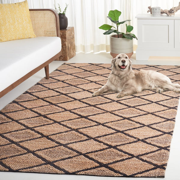 Safavieh Natural Fiber 657a Rug - Elegant Ivory Design, Eco-friendly Jute & Cotton Blend For Timeless Style Natural ,Black 80% Jute 20% Cotton Nfb657z-28