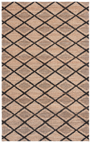 Safavieh Natural Fiber 657a Rug - Elegant Ivory Design, Eco-friendly Jute & Cotton Blend For Timeless Style Natural ,Black 80% Jute 20% Cotton Nfb657z-28