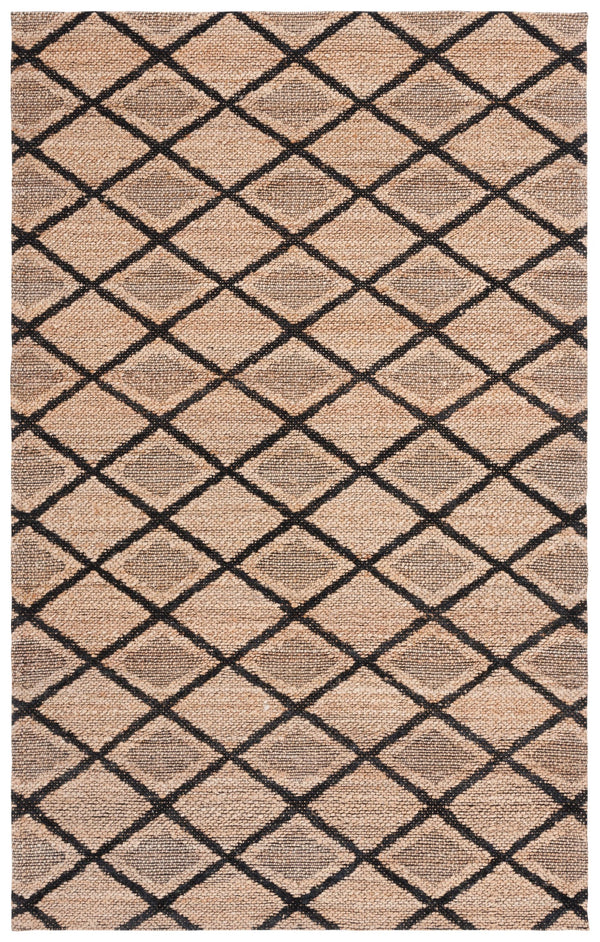 Safavieh Natural Fiber 657a Rug - Elegant Ivory Design, Eco-friendly Jute & Cotton Blend For Timeless Style Natural ,Black 80% Jute 20% Cotton Nfb657z-28