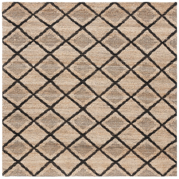 Safavieh Natural Fiber 657a Rug - Elegant Ivory Design, Eco-friendly Jute & Cotton Blend For Timeless Style Natural ,Black 80% Jute 20% Cotton Nfb657z-28