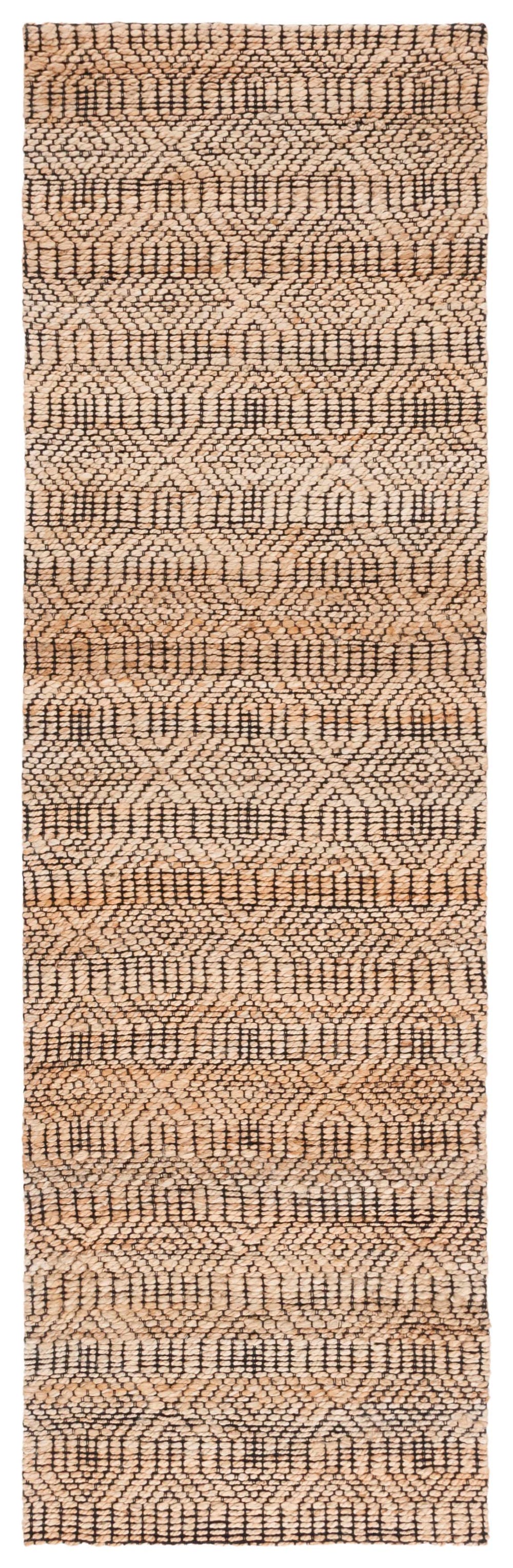 Safavieh Natural Fiber Area Rug – Handloomed Jute & Cotton Blend For Timeless Style And Elegance In Any Space Natural ,Black 80% Jute 20% Cotton Nfb659z-7r
