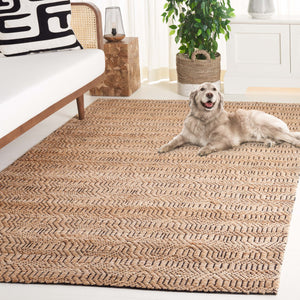 Safavieh Natural Fiber Area Rug – Handloomed Jute & Cotton Blend For Timeless Style And Elegance In Any Space Natural ,Black 80% Jute 20% Cotton Nfb659z-7r