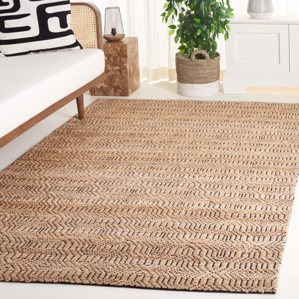 Safavieh Natural Fiber Area Rug – Handloomed Jute & Cotton Blend For Timeless Style And Elegance In Any Space Natural ,Black 80% Jute 20% Cotton Nfb659z-7r