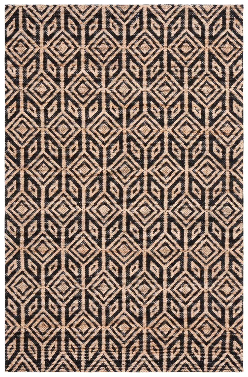 Safavieh Natural Fiber Rug - Luxurious Jute And Cotton Blend For Elegant Home Décor And Versatile Style Natural ,Black 80% Jute 20% Cotton Nfb660z-28