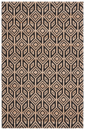 Safavieh Natural Fiber Rug - Luxurious Jute And Cotton Blend For Elegant Home Décor And Versatile Style Natural ,Black 80% Jute 20% Cotton Nfb660z-28