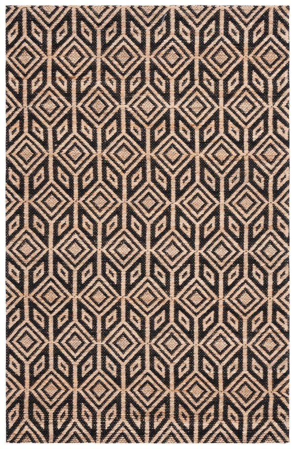 Safavieh Natural Fiber Rug - Luxurious Jute And Cotton Blend For Elegant Home Décor And Versatile Style Natural ,Black 80% Jute 20% Cotton Nfb660z-28