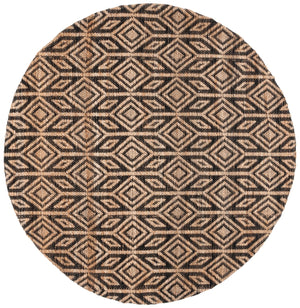 Safavieh Natural Fiber Rug - Luxurious Jute And Cotton Blend For Elegant Home Décor And Versatile Style Natural ,Black 80% Jute 20% Cotton Nfb660z-28