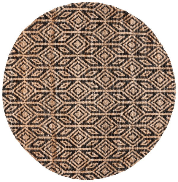 Safavieh Natural Fiber Rug - Luxurious Jute And Cotton Blend For Elegant Home Décor And Versatile Style Natural ,Black 80% Jute 20% Cotton Nfb660z-28