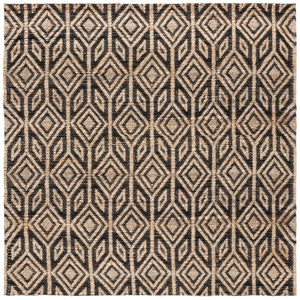 Safavieh Natural Fiber Rug - Luxurious Jute And Cotton Blend For Elegant Home Décor And Versatile Style Natural ,Black 80% Jute 20% Cotton Nfb660z-28