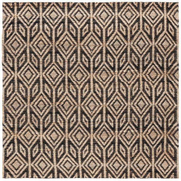 Safavieh Natural Fiber Rug - Luxurious Jute And Cotton Blend For Elegant Home Décor And Versatile Style Natural ,Black 80% Jute 20% Cotton Nfb660z-28
