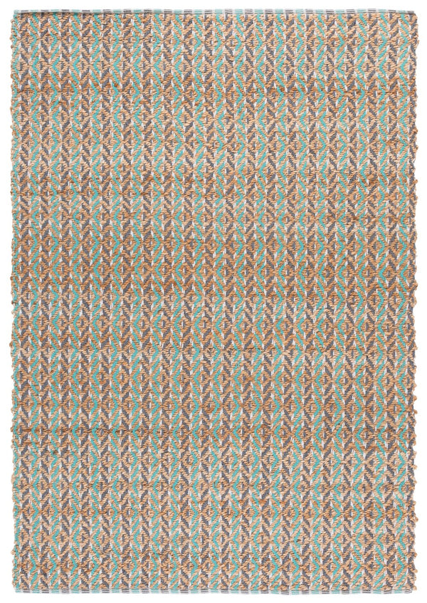 Safavieh Natural Fiber Runner Rug - Bohemian Elegance In Eco-friendly Jute And Cotton For Your Home Decor Natural ,Teal 80% Jute,20% Cotton Nfb661j-5