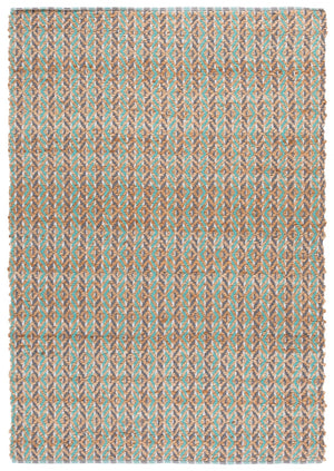 Safavieh Natural Fiber Area Rug - Handcrafted Teal And Jute Home Decor For Cozy Modern Living Spaces Natural ,Teal 80% Jute,20% Cotton Nfb661j-4