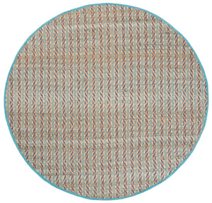 Safavieh Natural Fiber Runner Rug - Bohemian Elegance In Eco-friendly Jute And Cotton For Your Home Decor Natural ,Teal 80% Jute,20% Cotton Nfb661j-7r