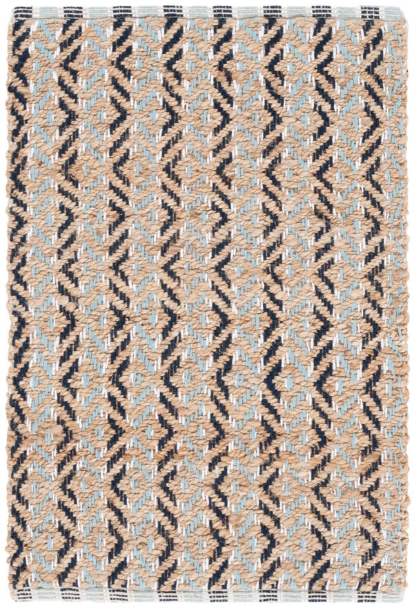 Safavieh Natural Fiber Area Rug - Handcrafted Teal And Jute Home Decor For Cozy Modern Living Spaces Natural ,Turquoise 80% Jute,20% Cotton Nfb661k-4