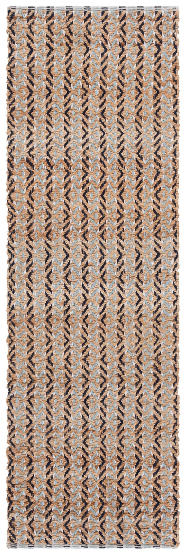 Safavieh Natural Fiber Area Rug - Handcrafted Teal And Jute Home Decor For Cozy Modern Living Spaces Natural ,Turquoise 80% Jute,20% Cotton Nfb661k-4