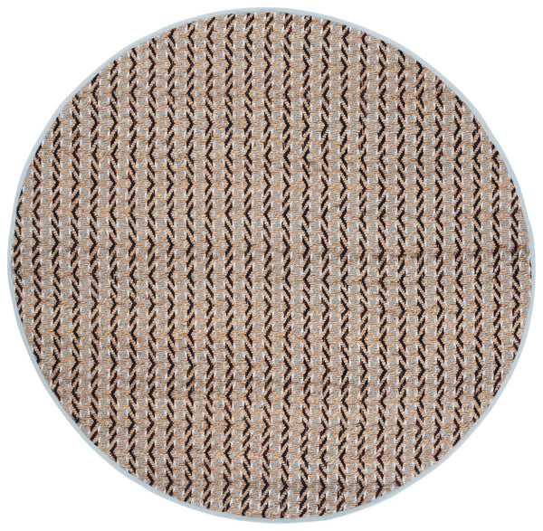 Safavieh Natural Fiber Area Rug - Handcrafted Teal And Jute Home Decor For Cozy Modern Living Spaces Natural ,Turquoise 80% Jute,20% Cotton Nfb661k-4