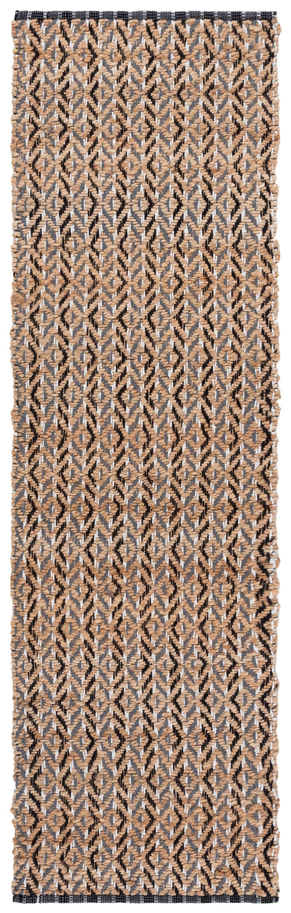 Safavieh Natural Fiber Runner Rug - Bohemian Elegance In Eco-friendly Jute And Cotton For Your Home Decor Natural ,Black 80% Jute,20% Cotton Nfb661z-28