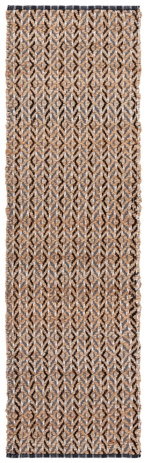 Safavieh Natural Fiber Area Rug - Handcrafted Teal And Jute Home Decor For Cozy Modern Living Spaces Natural ,Black 80% Jute,20% Cotton Nfb661z-9