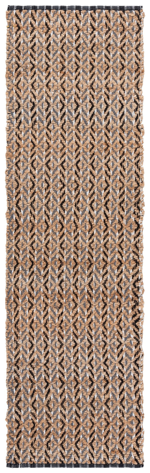 Safavieh Natural Fiber Area Rug - Handcrafted Teal And Jute Home Decor For Cozy Modern Living Spaces Natural ,Black 80% Jute,20% Cotton Nfb661z-9