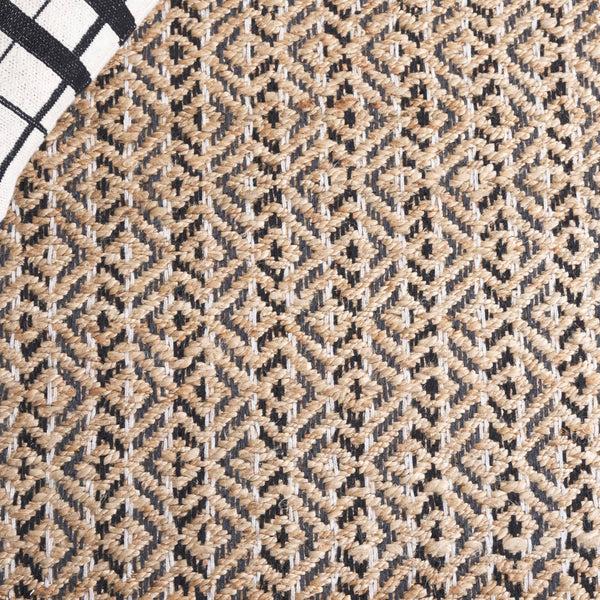 Safavieh Natural Fiber Area Rug - Handcrafted Teal And Jute Home Decor For Cozy Modern Living Spaces Natural ,Black 80% Jute,20% Cotton Nfb661z-9