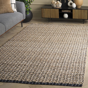 Safavieh Natural Fiber Runner Rug - Bohemian Elegance In Eco-friendly Jute And Cotton For Your Home Decor Natural ,Black 80% Jute,20% Cotton Nfb661z-5